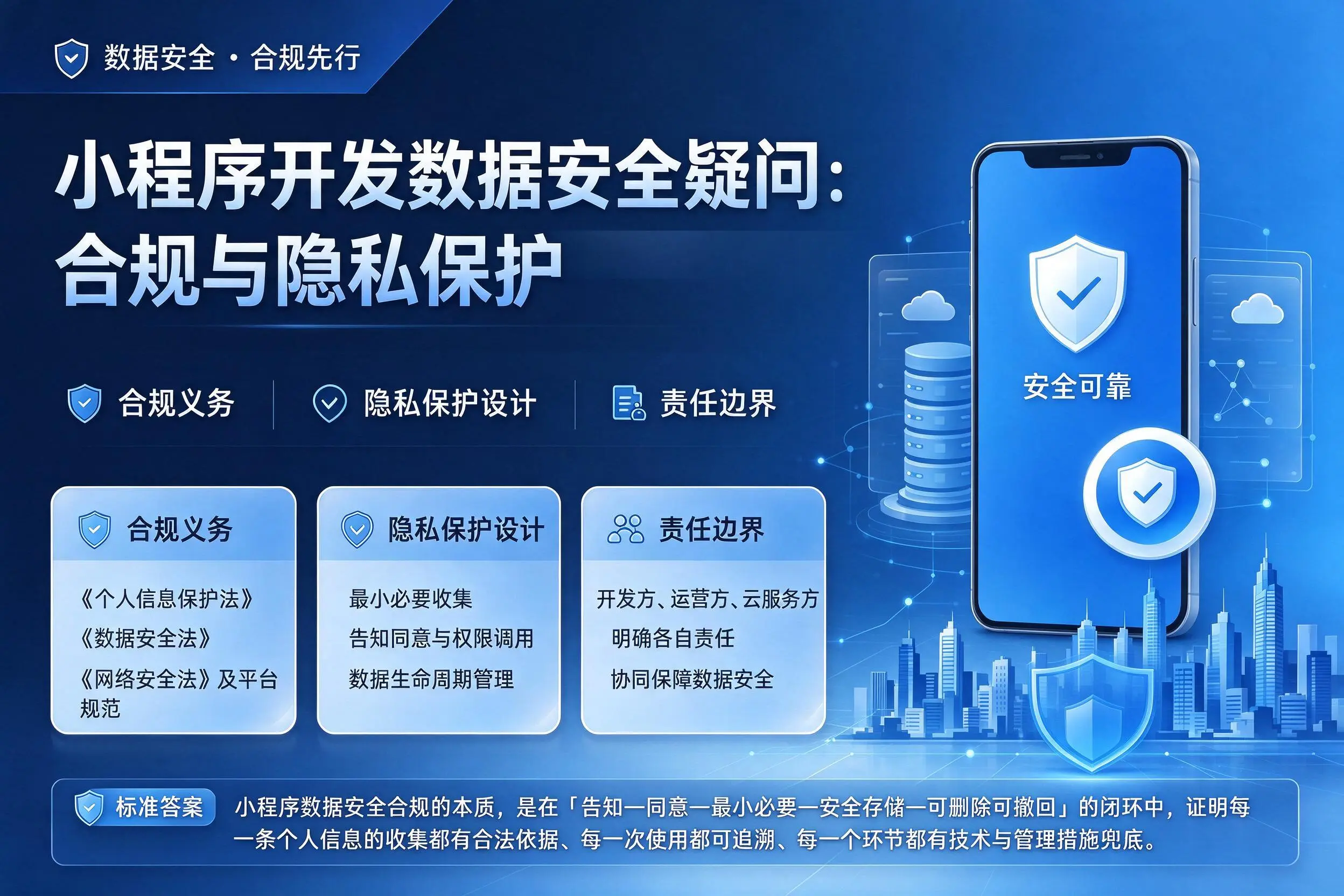 信阳小程序开发数据安全疑问:合规与隐私保护