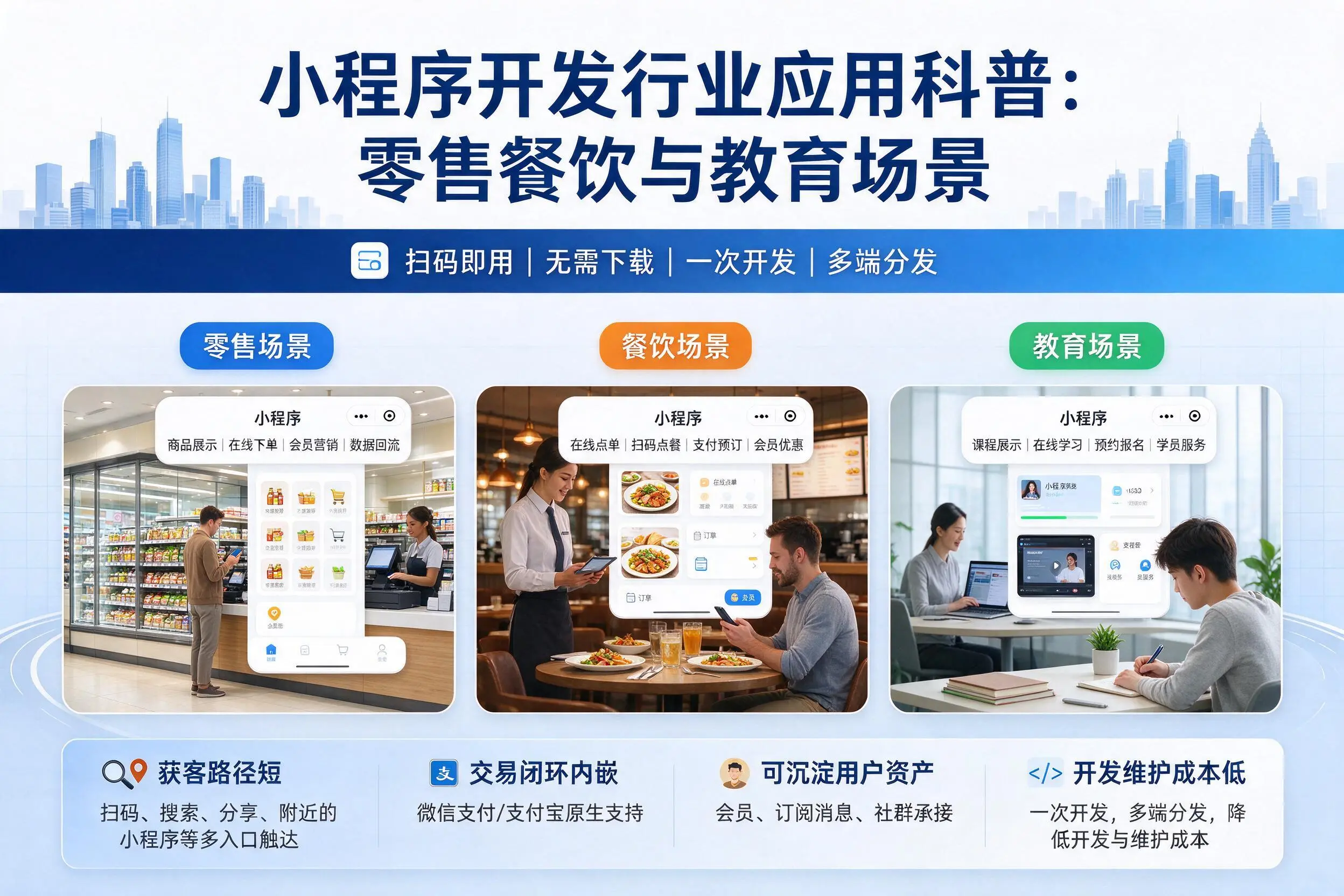 信阳小程序开发行业应用科普:零售餐饮与教育场景