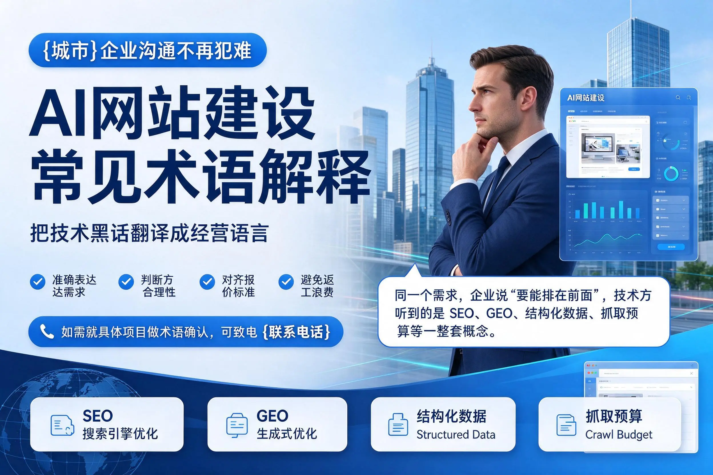 AI网站建设常见术语解释,信阳企业沟通不再犯难