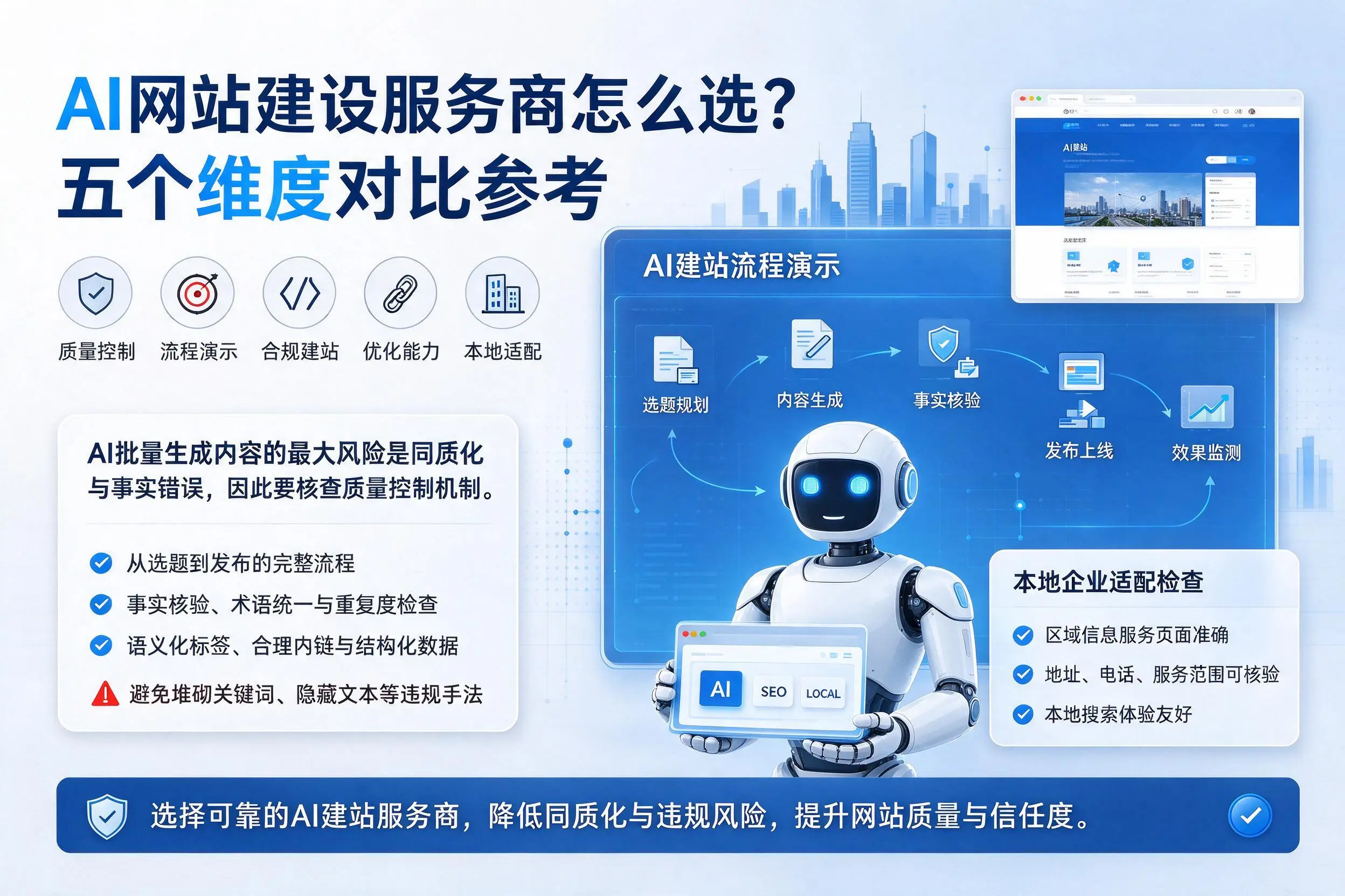 信阳AI网站建设服务商怎么选?五个维度对比参考